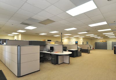 Office interior with cubicles