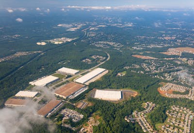 Aerial view of the property