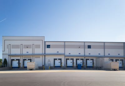 Exterior photo of numbered loading docks