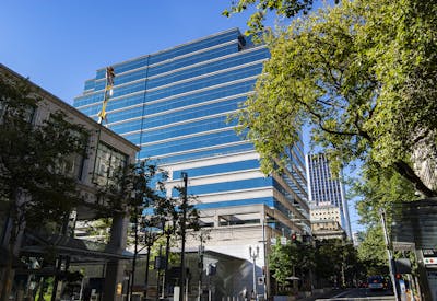 View of the building from across the street